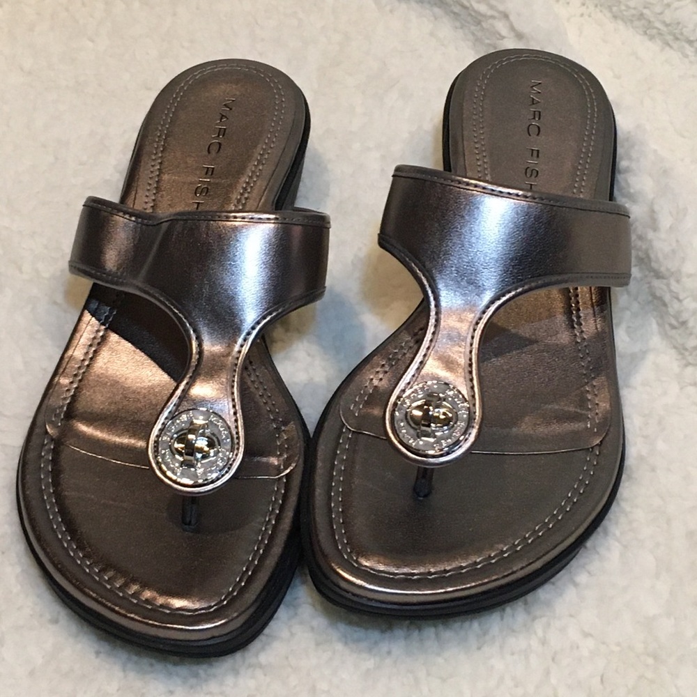 Marc Fisher Sandals. Pewter color.